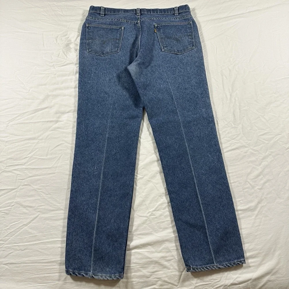 90s Levis Jeans‎ 38x34 Orange & Silver Tab With Skosh More Room Blue Denim Wash